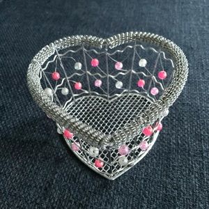 Heart Shaped Wire and Bead Basket Sweet!